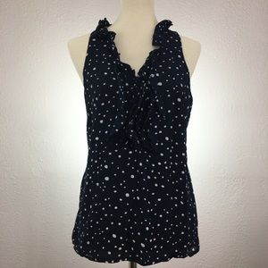 Ann Taylor Ruffle Polkadot Sleeveless top